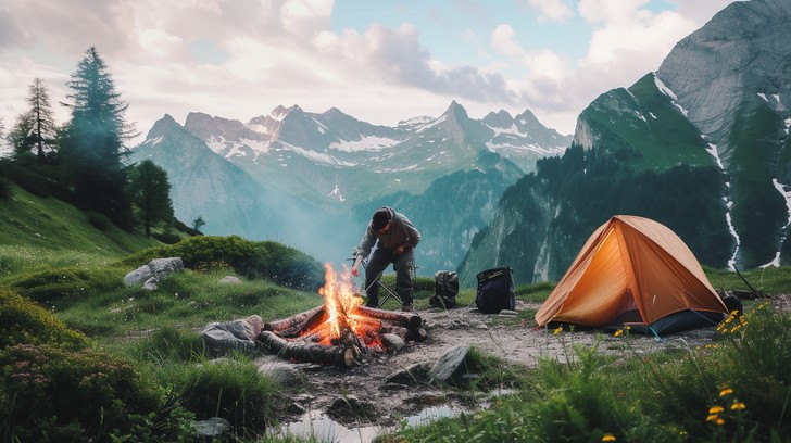 Free Mountain Camping Adventure Image - Mountains, Camping, Campfire ...