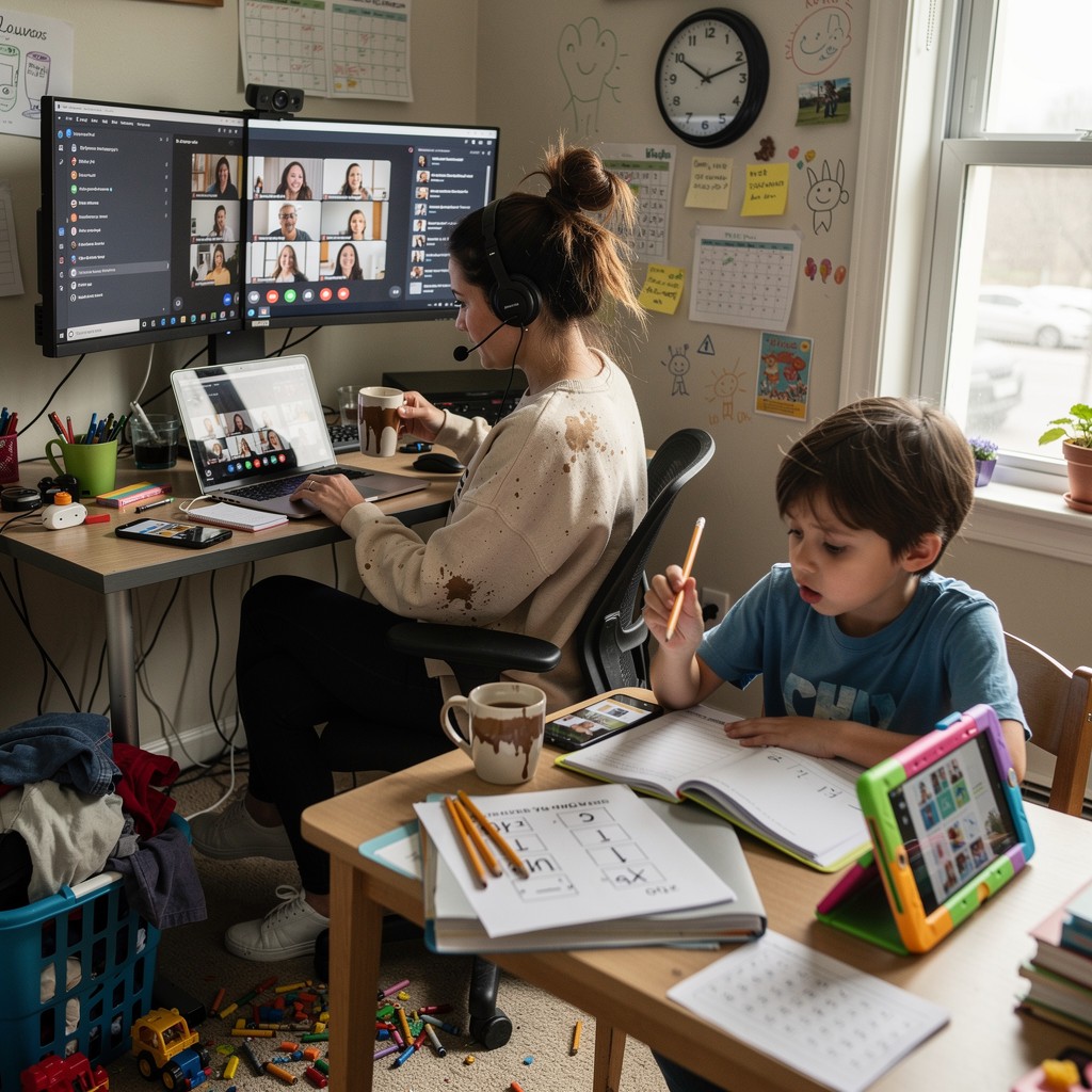 Multitasking Mom Free Multitasking Mom Mayhem Image - Multitasking, Homeschooling ...