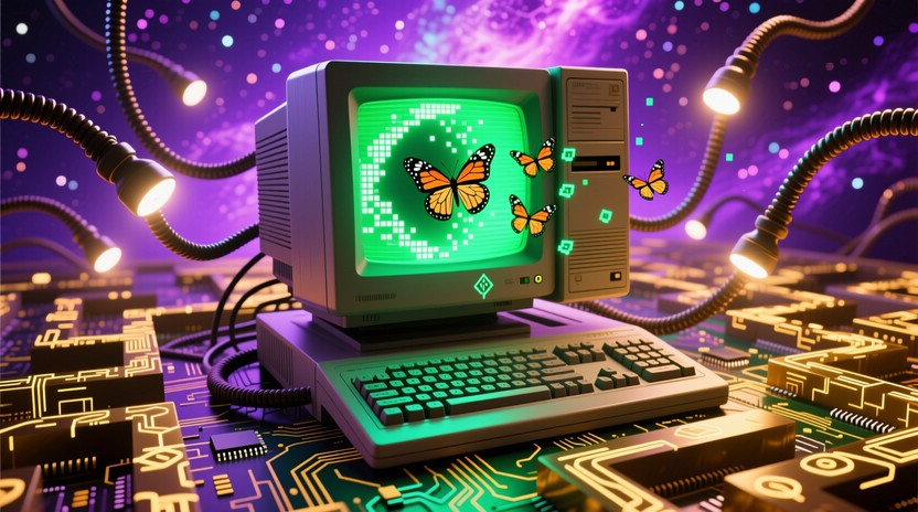 Free Vibrant Digital Eruption Image - Vintage, Computer, Colorful ...
