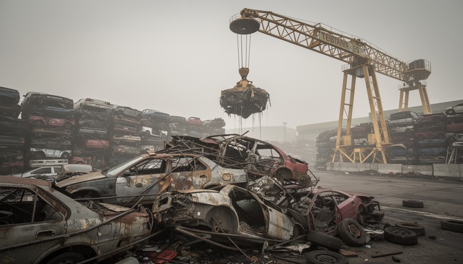 Free Industrial Recycling Operation Image - Junkyard, Crane, Industrial ...