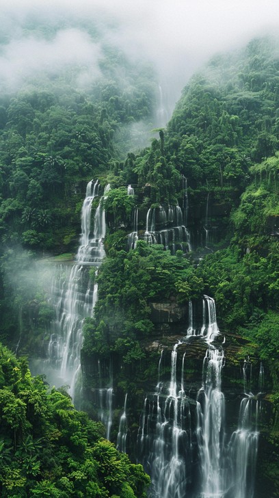 Free Misty Rainforest Cascade Image - Waterfall, Rainforest, Mist ...