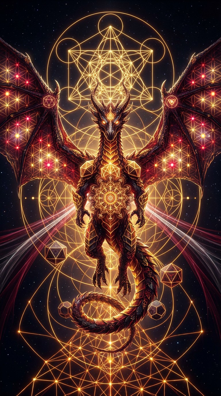 Free Sacred Dragon Geometry Image - Dragon, Geometric, Sacred ...