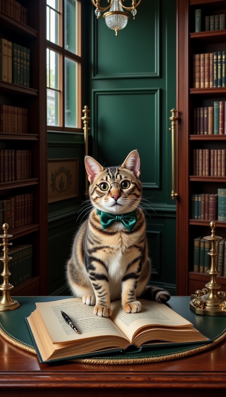 Free Scholarly Library Cat Image - Cat, Tabby, Library | Download at ...