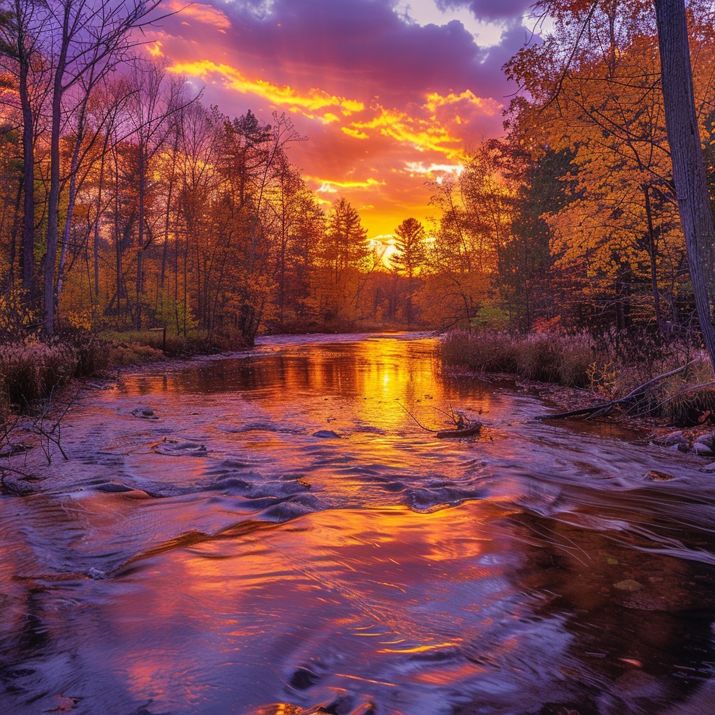 Free Sunset River Glow Image - Sunset, River, Autumn | Download at ...