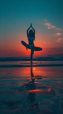 Free Sunset Yoga Silhouette Image - Sunset, Yoga, Beach | Download at ...