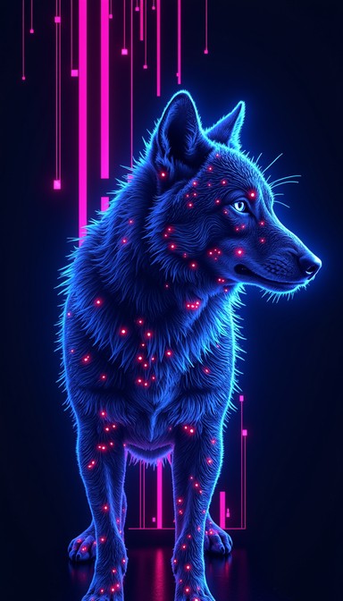 Free Neon Digital Wolf Image - Wolf, Cybernetic, Neon | Download at ...