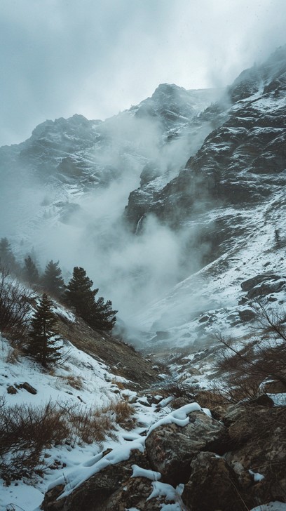 Free Misty Mountain Majesty Image - Mountain, Mist, Snow | Download at ...