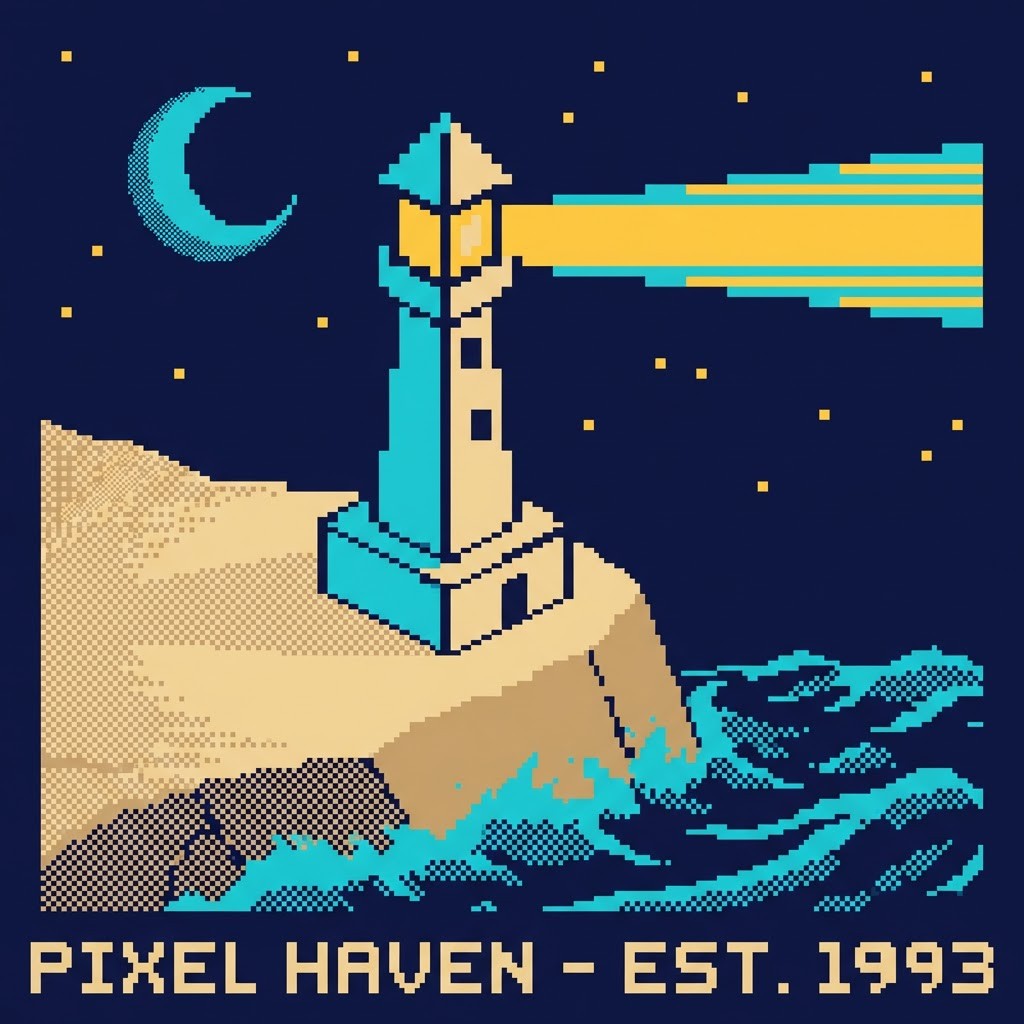 Free Pixel Lighthouse Night Image - Lighthouse, Pixel, Retro | Download ...