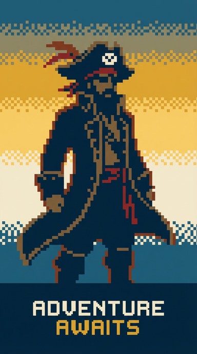 Free Pixel Pirate Captain Image - Pirate, Captain, Sunset | Download at ...