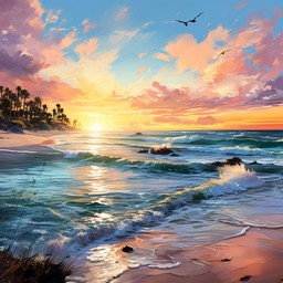 Free Sunset Beach Serenity Image - Sunset, Beach, Ocean | Download at ...