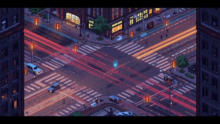 Free Urban Intersection Sunset Image - Pixel, Isometric, Intersection ...