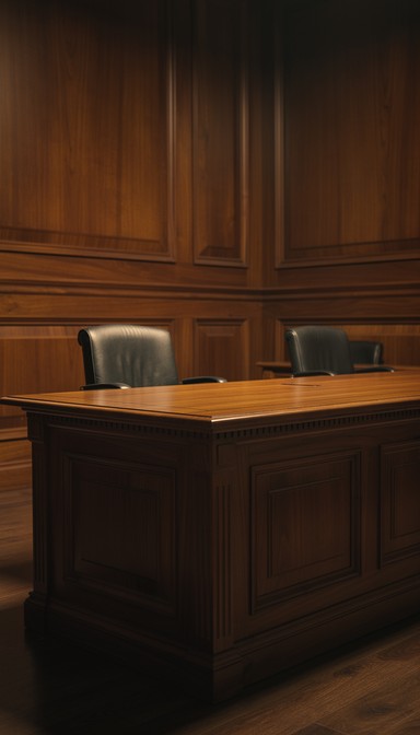 Prosecution Table Free Elegant Courtroom Interior Image - Courtroom, Legal, Mahogany ...