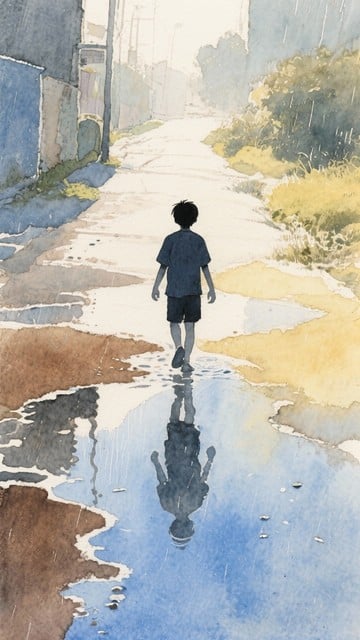 Free Puddle Path Journey Image - Watercolor, Puddles, Reflection ...
