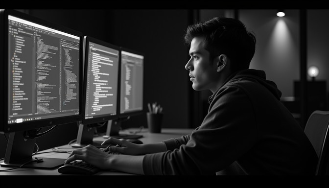 Programmer White Shadow Free Digital night watch Image | Download at StockCake