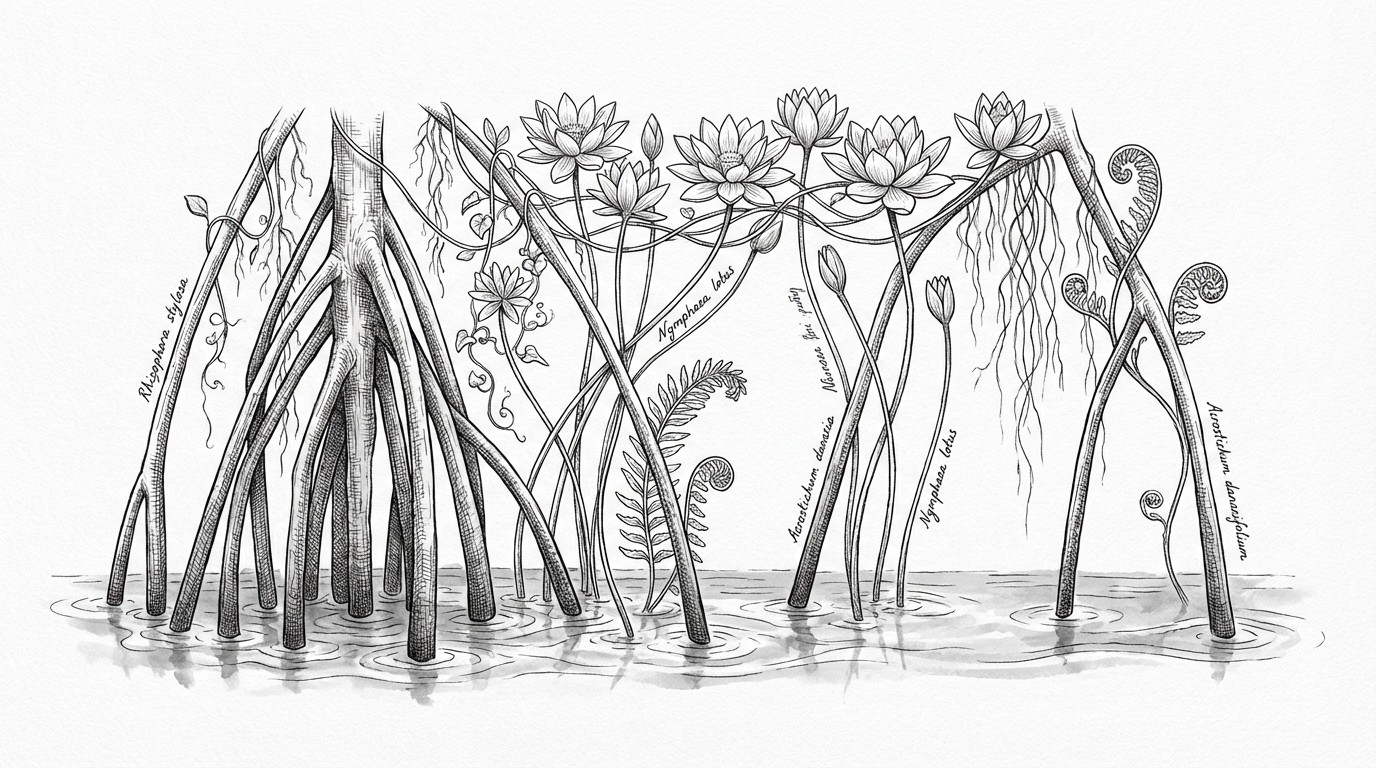 Ink Drawn Roots Free Botanical Ink Roots Image - Botanical, Illustration, Mangrove ...