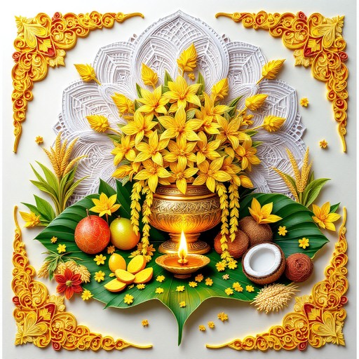 Vishu Pattern Design Free Vishu Festival Art Image - Quilling, Papercraft, Festival ...