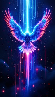 Free Digital Eagle Ascends Image - Cyberpunk, Eagle, Neon | Download at ...