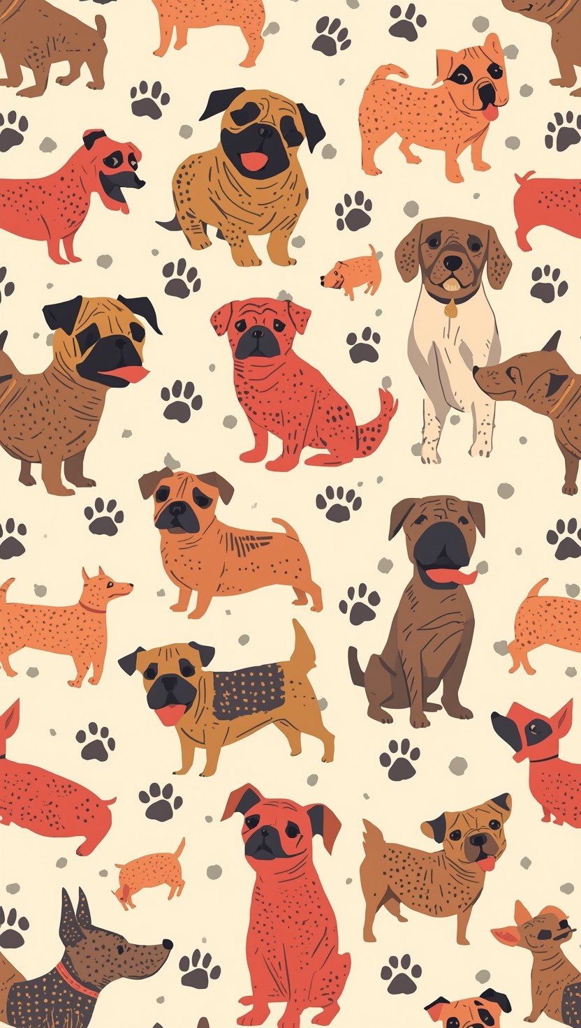 Free Retro Dog Pattern Photo - Pattern, Dogs, Geometric | Download at ...