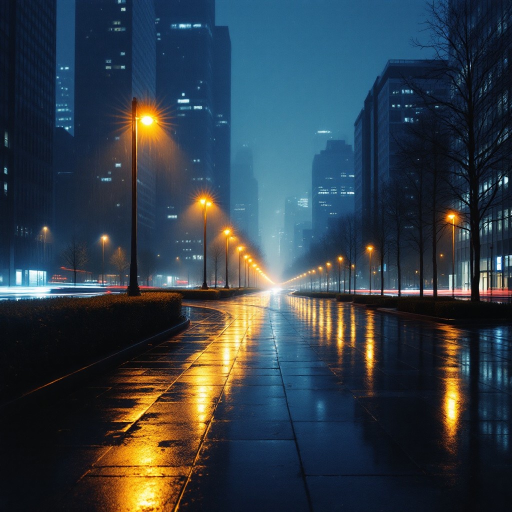 Free Rainy city night Image - Rainy, City, Night | Download at StockCake