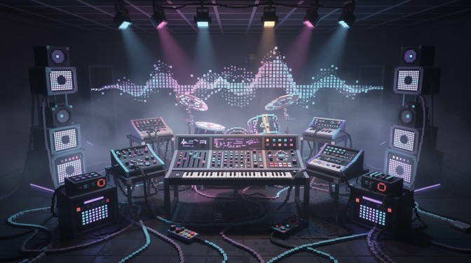 Music Mixing Visualization Free Voxel Music Studio Image - Voxel, Studio, Synthesizer | Download ...