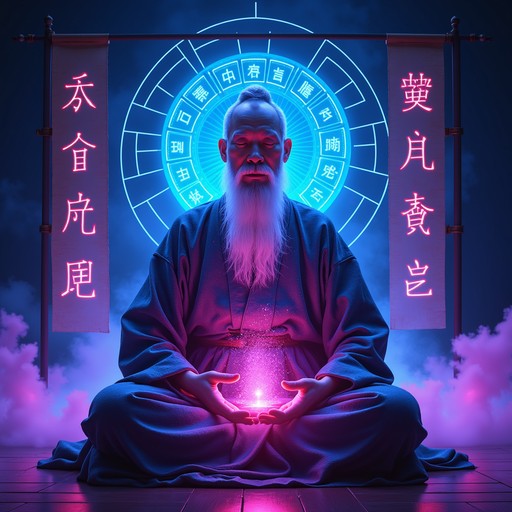 Free Digital Zen Master Image - Cyberpunk, Meditation, Neon | Download ...
