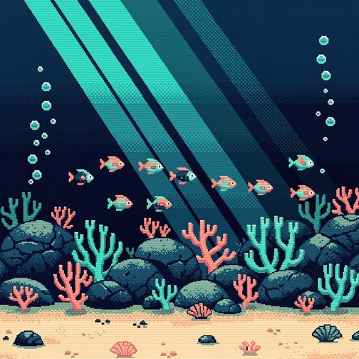 Free Vibrant Underwater Ecosystem Image - Coral, Pixel, Reef | Download ...