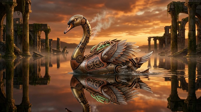 Free Mechanical Swan Glides Image - Steampunk, Mechanical, Swan ...