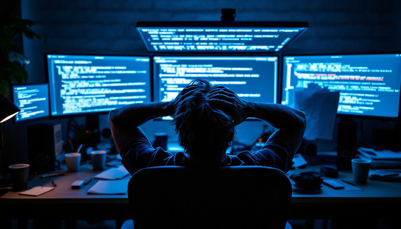 Free Developer's Blue Crisis Image - Debugging, Programmer, Developer ...