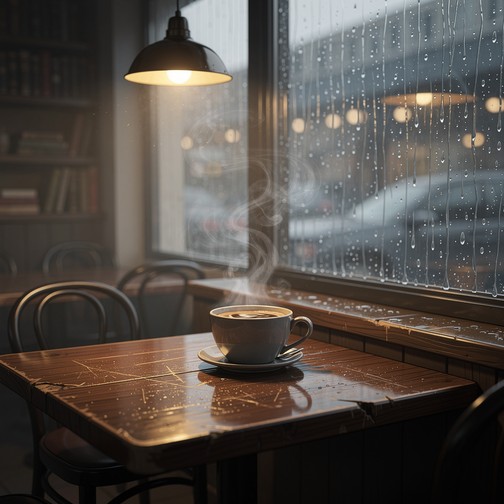 Free Rainy Cafe Comfort Image - Cafe, Coffee, Rain | Download at StockCake