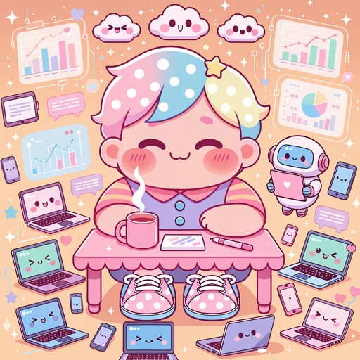 Free Kawaii Tech Workspace Image - Kawaii, Chibi, Illustration ...