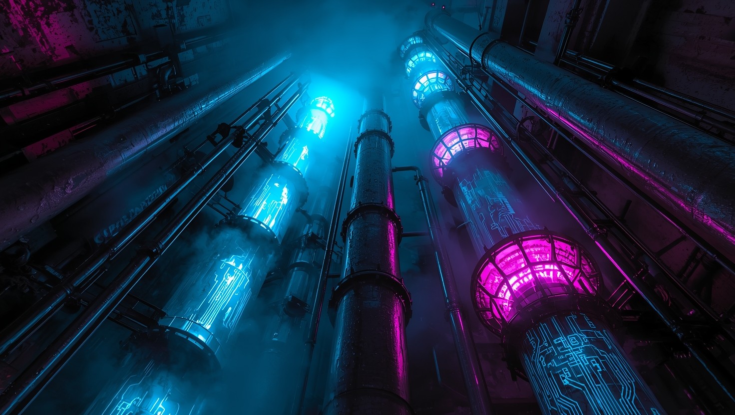 Free Cyberpunk Pipe Infrastructure Image - Cyberpunk, Industrial, Pipes ...