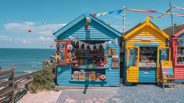 Free Beachside Colorful Shops Image - Beach, Shops, Colorful | Download ...