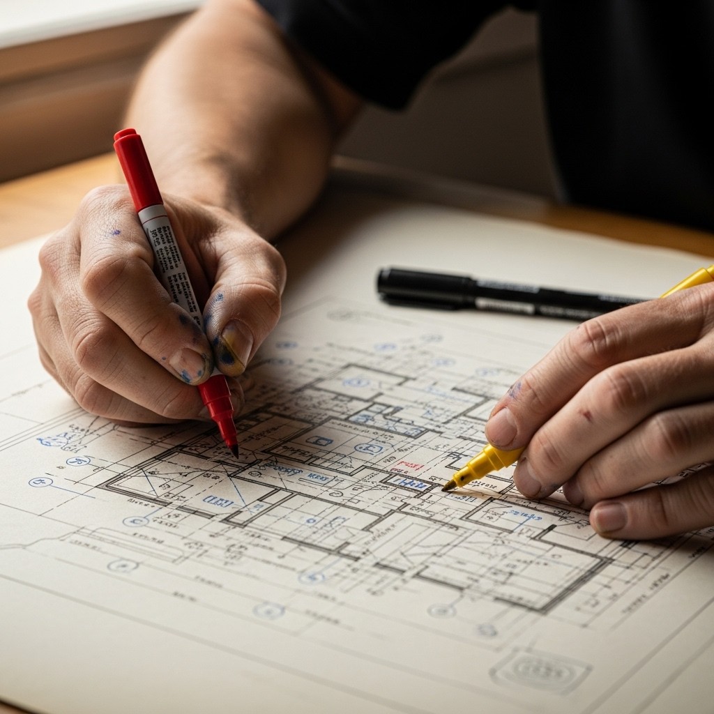 Free Architectural Plan Marking Image - Blueprint, Architectural ...
