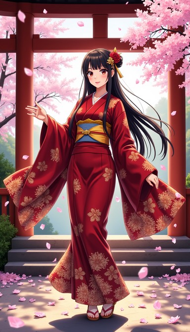 Free Sakura Kimono Elegance Image - Anime, Kimono, Sakura | Download at ...