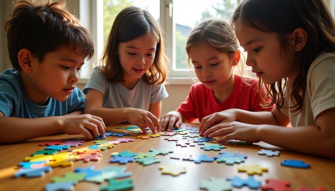 Teamwork Kids Math Free Puzzle solving teamwork Image - Teamwork, Puzzle, Children ...