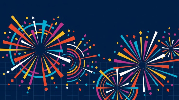 Download Geometric Fireworks Illustration Image - Fireworks, Geometric ...