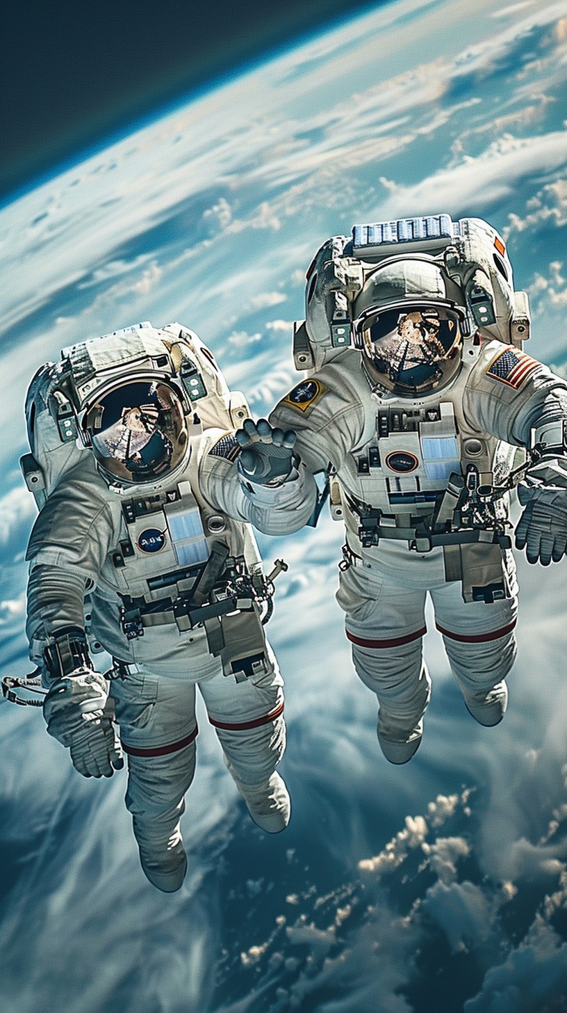 Space Together Free Astronauts Spacewalk Together Image - Space, Astronauts, Earth ...