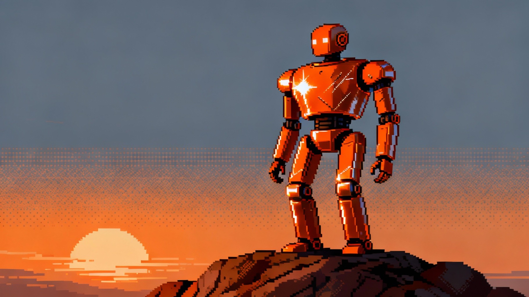 Free Sunrise Robot Sentinel Image - Robot, Pixel, Dawn | Download at ...