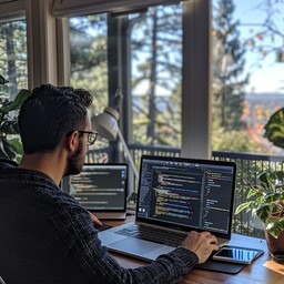 Free Focused Coding Session Image - Man, Coding, Laptop | Download at ...
