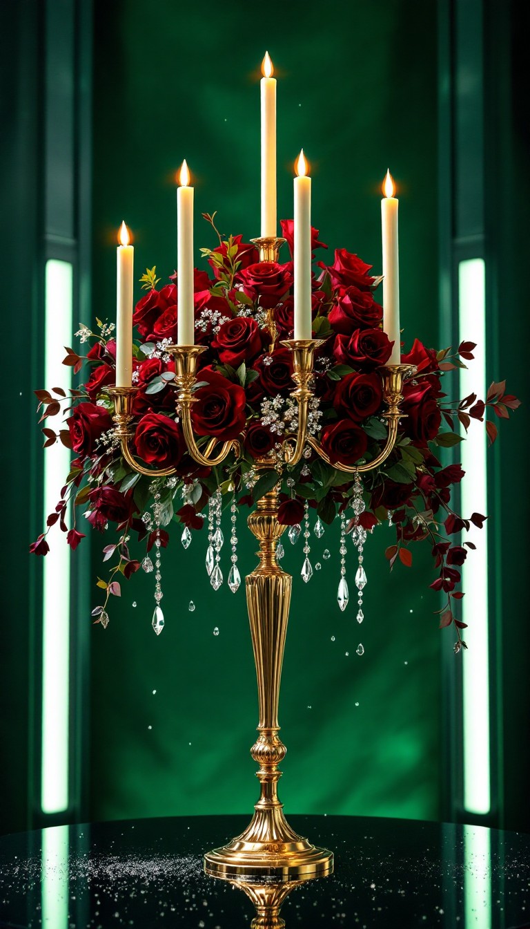 Glided Roses Free Gilded Rose Candelabra Image - Candelabra, Roses, Crystal ...