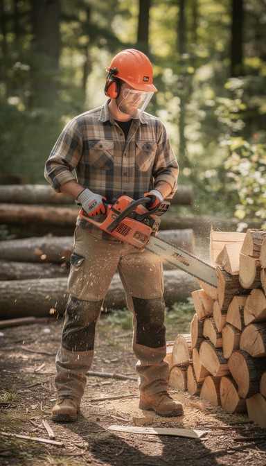 Free Chainsaw Cutting Logs Image - Carpenter, Handyman, Chainsaw ...