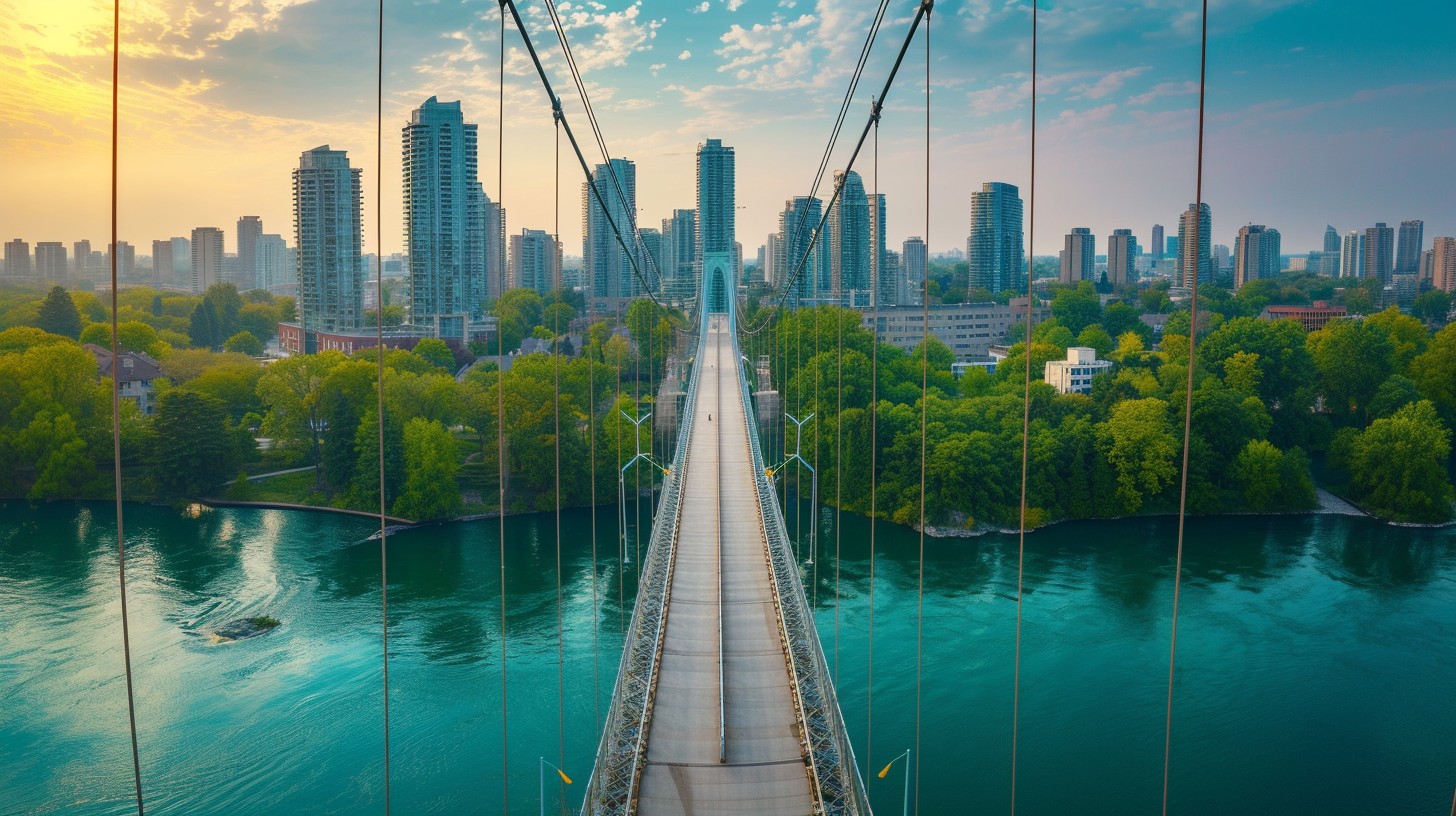 Free Urban Suspension Bridge Image - Urban, Suspension, Bridge ...