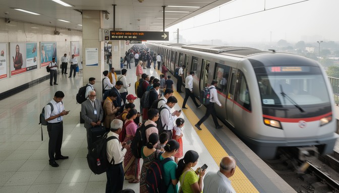 Free Delhi Metro Rush Image - Delhi, Metro, Subway | Download at StockCake