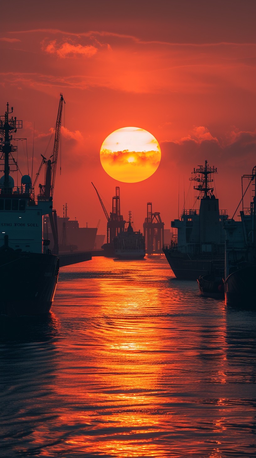 Free Harbor Sunset Glow Image - Sunset, Harbor, Ships | Download at ...