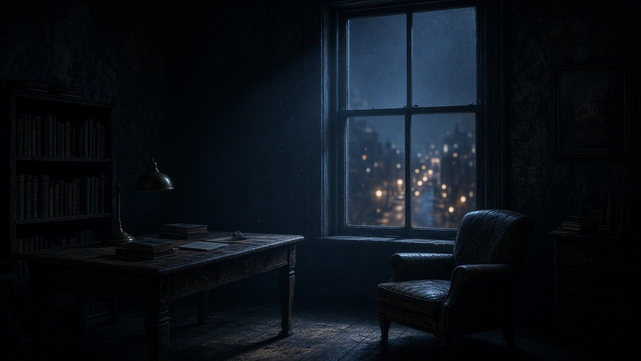 Download Moody Night Study Image - Study, Night, Window | StockCake