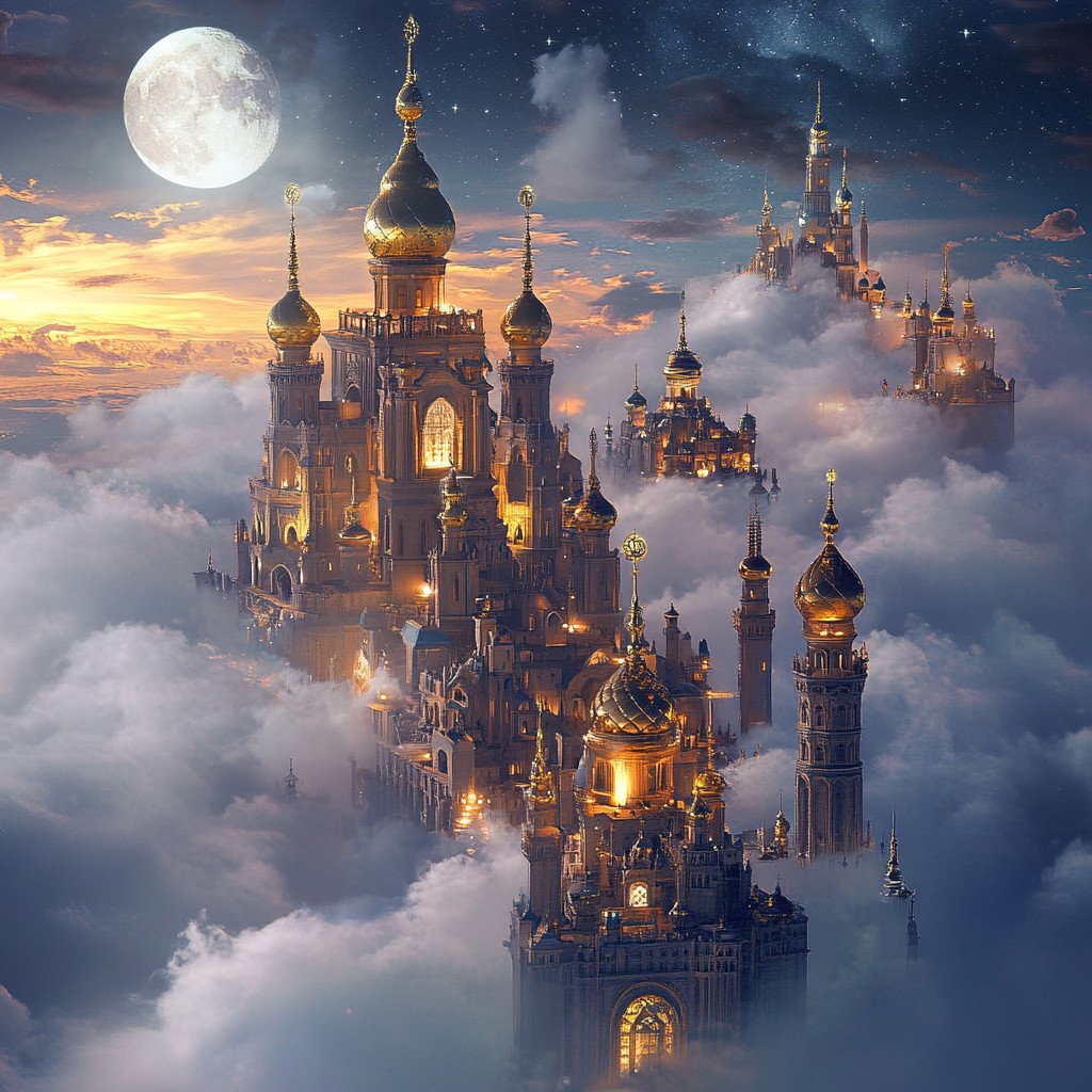 Free Mystical Floating City Image - Fantasy, Moonlight, Clouds ...