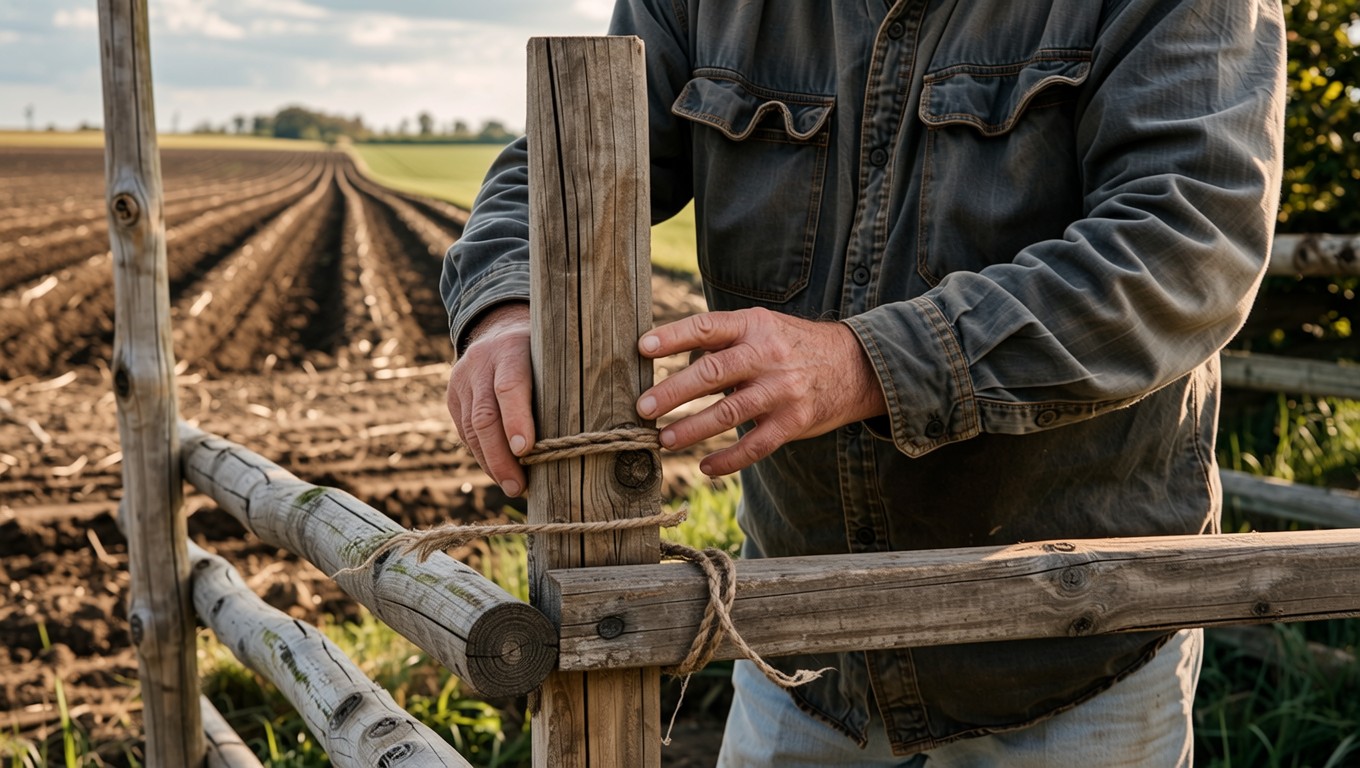 Free Farmer Repairs Fence Image - Farmer, Farming, Agriculture ...