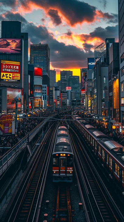 Urban Setting Train Free Urban Train Sunset Image - City, Sunset, Train | Download at StockCake