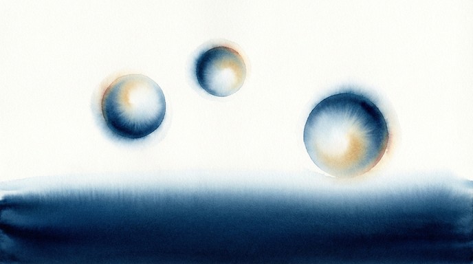 Free Floating Luminous Spheres Image - Watercolor, Spheres, Orbs ...