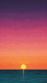 Free Pixel Sunset Serenity Image - Sunset, Ocean, Pixel | Download at ...